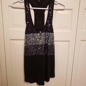 Black sequin Express tank top.